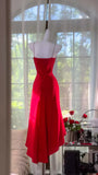 Stunning Red Mermaid Spaghetti Strap Beaded Chiffon Homecoming Dress Cocktail Dress HZ1023