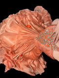 Stunning Orange A Line Straps Beaded Chiffon Prom Dress Party Dress HZ1023