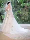 A Line Off Shoulder Tulle Lace Applique White Long Prom Dress Formal Dress HZ1023