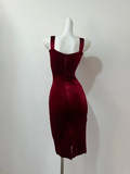 Simple Burgundy Sheath Strap Velvet Short Homecoming Dress Cocktail Dress HZ1023