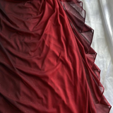 Sexy A Line Straps Ombre Burgundy Chiffon Long Prom Dress HZ1023