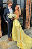 Yellow Prom Dress Long, Prom Dresses HZ1023
