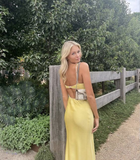 Elegant Yellow Sweetheart Long Prom Dress HZ1023