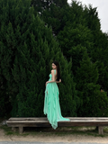 Romantic A Line Sweetheart Neck Ruffle Green Chiffon Party Dress Birthday Dress HZ1023