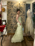Vintage Light Green Sweetheart Neck Layered Tulle Prom Dress 22th Birthday Dress HZ1023