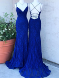 Beautiful Long Lace Mermaid Prom Dress HZ1023