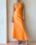 Simple Satin Long Prom Dress Party Dress HZ1023