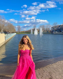 Beautiful Sweetheart A-Line Appliques Slit Long Party Prom Dress Evening Dress HZ1023