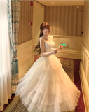 Cute Ball Gown Spaghetti Strap Beaded Layered Tulle Prom Dress 16th Birthday Dress HZ1023