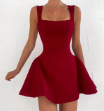 Black A-Line Mini Homecoming Dress Birthday Party Dress HZ1023