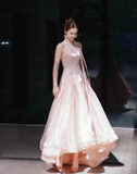 Stunning Pink A Line Sweetheart Neck Satin Prom Dress Evening Dress 16th Birthday Dress HZ1023