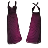 Charming Straps Ombre Grape Backless Long Chiffon Prom Dress Evening Dress HZ1023