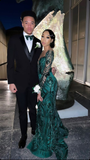 Dark Green Long Sleeves Mermaid Prom Dress HZ1023