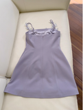 Purple A Line Spaghetti Strap Silver Sequin Butterfly Satin Homecoming Dress HZ1023