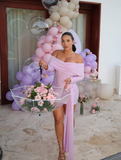 Lilac Sheath Long Sleeve Satin Short Homecoming Dress Birthday Dress HZ1023