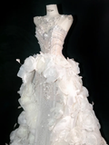 3D Flower White A Line Sweetheart Neck Rhinestone Tulle Long Prom Dress HZ1023