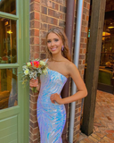 Charming Mermaid One Shoulder White Satin Long Prom Dress HZ1023