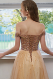 Sweet Off-the-shoulder Tulle Homecoming Prom Dress HZ1023