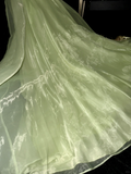 Gentle A Line Strapless Beaded Embroidery Green Organza Satin Long Prom Dress Party Dress HZ1023