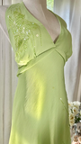 Gentle A Line Halter Beaded Green Chiffon Open Back Party Dress Homecoming Dress HZ1023