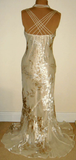 Vintage Champagne Floral Prom Dress Mermaid Evening Dress HZ1023