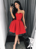 Modern Red Sweetheart Sleeveless A-line Short Homecoming Dress HZ1023