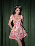 Vintage A Line Pink Print Floral Satin Birthday Dress Homecoming Dress Outfits HZ1023