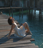 Simple A Line Straps Ivory Satin Short Homecoming Dress Birthday Dress HZ1023