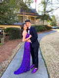 Purple Sequin Long Mermaid Prom Dress Evening Dress HZ1023