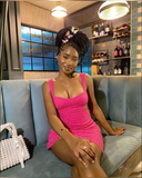 Sparkly Hot Pink Backless Mini Prom Dress Homecoming Dress HZ1023