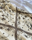 Vintage A Line V Neck Beaded Black Chiffon Open Back Prom Dress Evening Dress HZ1023