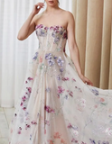 Stylish lace long A line prom dress evening dress HZ1023