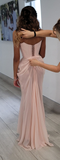 Unique Strapless A Line Pink Prom Dress HZ1023