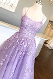 Lilac Prom Dresses with Appliques, Long Princess Prom Dress, Prom Dance Dress, Formal Prom Dress Long HZ1023