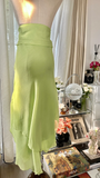 Gentle A Line Halter Beaded Green Chiffon Open Back Party Dress Homecoming Dress HZ1023