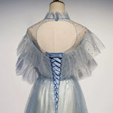 A line Tulle Prom Dresses Sexy Prom Dress HZ1023