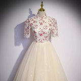 Simple A line Long Tulle Prom Dresses HZ1023