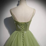Ball Gown Prom Dresses Long Sage Green Evening Dress HZ1023