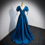 A line Royal Blue Long Prom Dresses HZ1023
