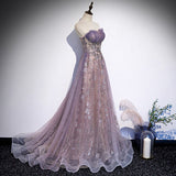 Cute A line Long Sequin Prom Dresses HZ1023