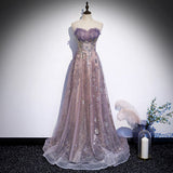 Cute A line Long Sequin Prom Dresses HZ1023