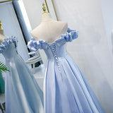 A line Light Sky Blue Prom Dresses HZ1023