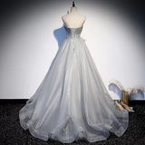 Ball Gown Strapless Tulle Long Prom Dresses HZ1023