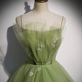 Ball Gown Prom Dresses Long Sage Green Evening Dress HZ1023
