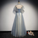 A line Tulle Prom Dresses Sexy Prom Dress HZ1023