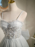 Princess Silver Hoco Dress Short Homecoming Dresses HZ1023