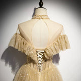 A line Tulle Long Prom Dresses HZ1023