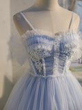 Light Sky Blue Hoco Dress Short Homecoming Dresses HZ1023