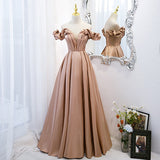 A line Off The Shoulder Long Prom Dresses HZ1023