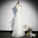Mermaid White Tulle Prom Dresses Sexy Evening Dress HZ1023